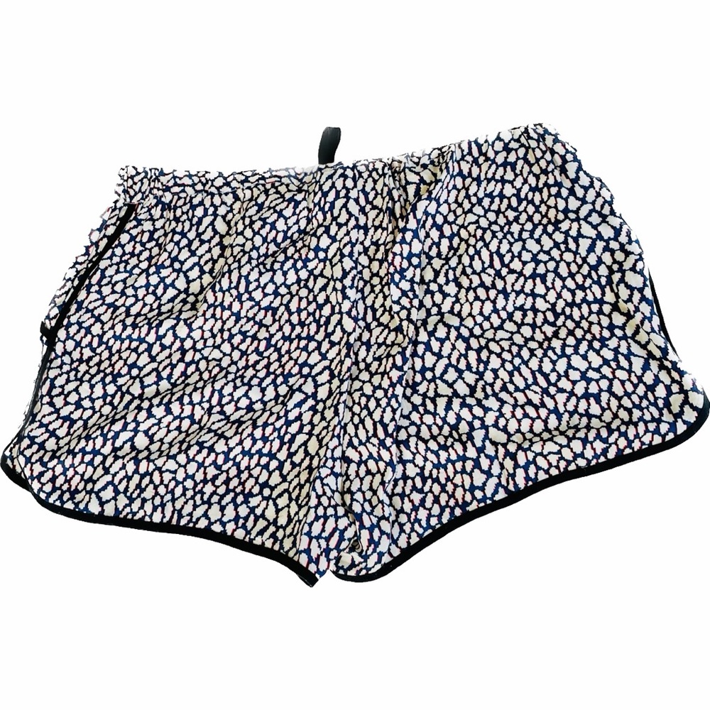 SOLD✨Mads Nørgaard | M/L | Silk Pixel Popo Black Red Blue Drawstring Shorts NWOT - Picture 4 of 13